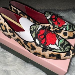 Kate Spade Devi Needlepoint Leopard Print Flats / Loafers